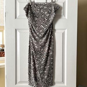 Norma Kamali Gray and Black Halter Dress (L)